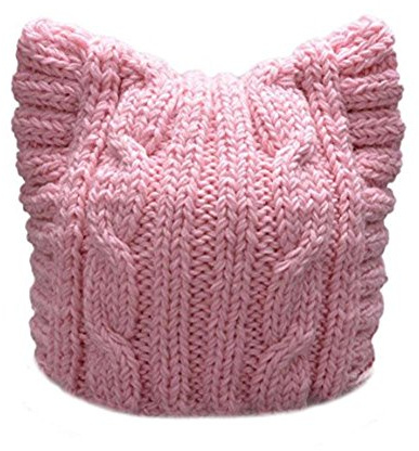 BIBITIME Damen Handgemachte Knit Pussycat Hat März Parade Cap Katze-Ohr-Mütze Referenz Adult-pink