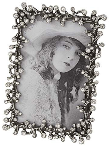 SARO LIFESTYLE Schmuckstein-Bilderrahmen aus der Schmuck-Kollektion, aufwendiges Design, 10,2 x 15,2 cm, silberfarben