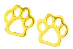 Ohrstecker Edelstahl Pfote Tatze Hund Wolf Katze Bär golden Ohrringe Tier