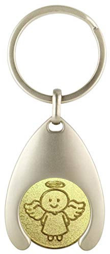 EnerChrom Schutzengel Schlüsselanhänger Smiling Paul - 1 Stück - 7cm, BiColor - Viel Glück Einkaufswagenchip Glücksengel
