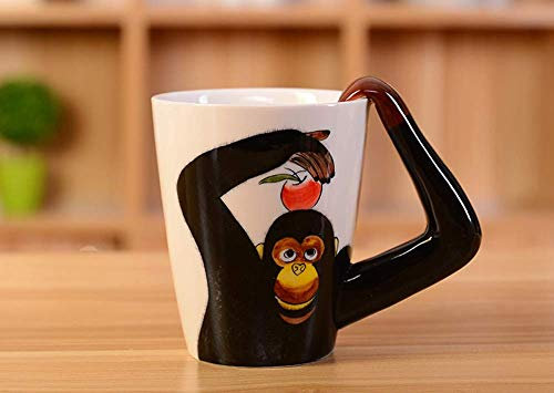 YTONG STORE 3D Animale caffè Tazze Mug En Ceramica Porcellana, Dipinta a Mano Tazze di caffè, Tazza di Bevanda 400 ml, Ideale Regalo di Natale per Uomo Donna Bambini (Orangutan)