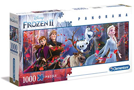 Clementoni 39544 Disney Frozen 2 – Puzzle 1000 Teile, Panorama Puzzle, Geschicklichkeitsspiel für die ganze Familie, farbenfrohes Legespiel, Erwachsenenpuzzle ab 10 Jahren