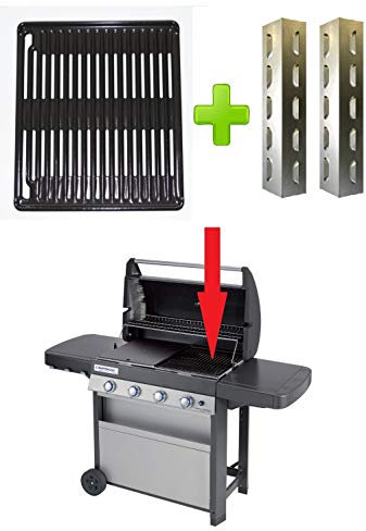 ALTIGASI Ricambio Originale - GRIGLIA Acciaio SMALTATO + 2 DIFFUSORI per Barbecue 4 Series Classic L CAMPINGAZ - 44,5x38,5 CM