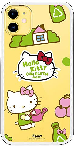 Personalaizer Original Schutzhülle kompatibel mit iPhone 11 mit Hello Kitty Love Earth Design