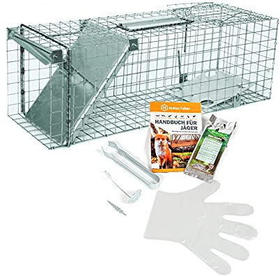 Holtaz Fallen Basic 50x17x20 cm 1 Tür Mausefalle Rattenfalle Katzenfalle Lebendfalle Tierfalle Drahtfalle Mit Extra Köder und Zubehör im Set