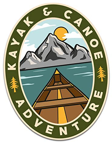 Nature Aufkleber Outdoor Abenteuer Wandern bergsteigen Camping Sticker für Gitarre Laptop Auto Fahrrad Wasserflasche wetterfest R181 (09 Kayak & Canoe)