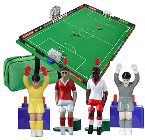 TIPP-KICK Spiel Super Cup Suisse Tischfußball-Set | Fußball-Spiel mit extra-großem Spielfeld inkl. Bande, Schweizer Top Kickern, Torwarte „Toni“, Toren, Bällen & Halbzeituhr
