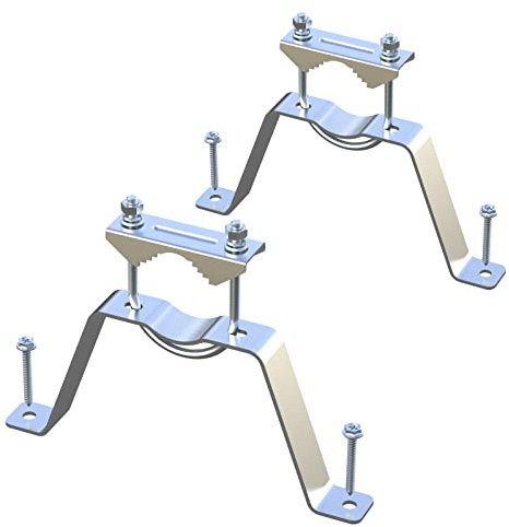 Aimeboost Kit de accesorios de soporte de antena de acero inoxidable de doble pared, abrazadera de mástil en V, sin poste, para TV CB Jamón fuera del hogar