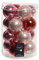Kaemingk Weihnachtskugeln Glas 8cm x 16 Stück Christbaumkugeln Set Mix Hellrosa pink Rose zartrosa