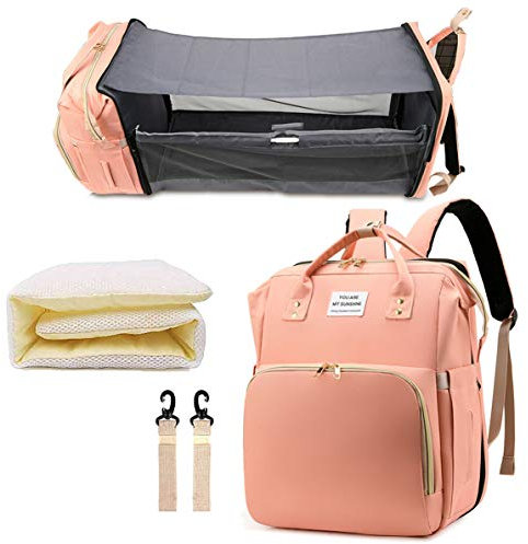 SALIFA Sac à dos à langer avec station à langer, rose, 12.8×8.0×16.2 Inchs, Simplicité