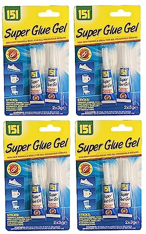 4 x Ultra Strong Super Glue Adhesive Liquid Glue 2 x 3g Tubes Suitable For Rubber Ceramic Wood Plastic & Other Household Repairs