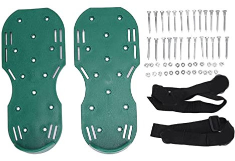 GIMOCOOL Zapatos de aireador de césped Verde, Zapatos para acondicionador de Suelo Cortos de 1,65, Zapatos aireadores de césped premontados para rejuvenecer su césped