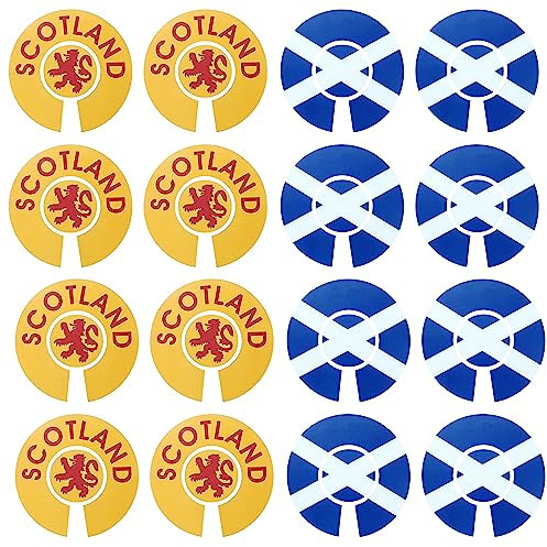 Acclaim Jumbo 6 cm 2 x Scotland Rampant Lion Yellow Red 2 x Saltire Blue White Lawn Bowls Identification Stickers Markers 4 Full Sets of 4 Self Adhesive
