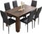 Blisswood Dining Table Set, Dining Table And Chair Set, Pu Leather Dining Room Chairs and 17mm Thick Table Top Long Modern Dining Table Set (Rustic Dining Table And 6 Black Chair)