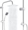 Trintion Shower Set Mixer Shower Set with Overhead Rain Shower Mixer Wall Mounted Adjustable Temperature Twin Head Shower System (8 Inches Square)
