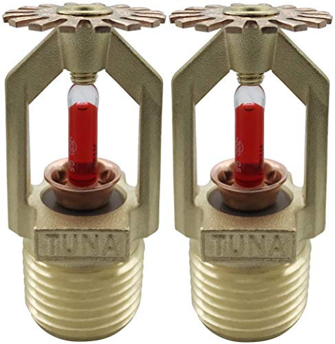 Tuna (2 Stück) FM genehmigt & UL/CUL gelistet TUNA Feuer Sprinkler Kopf Pendent Spray 1/2 Zoll NPT 150 °F (68 °C) K = 5,6 K80 Standardreaktion für automatische Sprinkleranlage, (NX025)