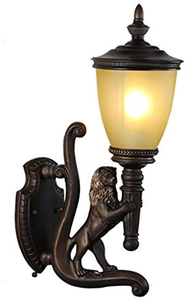 Outdoor-Wandlaterne Löwen- und Pferdekopf-Wandleuchte im Freien, wasserdicht, Retro-Wandleuchte, europäisch, antik, außen, rustikal, for Loft, Veranda, Terrasse, Beleuchtung, Balkon, Korridor, Gang, G