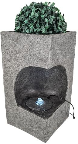 abc HOME | Zimmerbrunnen mit Pflanztopf | LED`s | 36 cm H