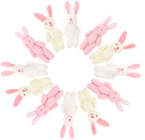 OATIPHO 15st Knöchel-Kaninchen-anhänger Jahr des Kaninchen Stofftier Plüschtier Kaninchen-Maskottchen-Puppe Chinesisches Neujahr Stofftier Kuscheltier Kurzer Plüsch Wagen Hasenpuppe Baby