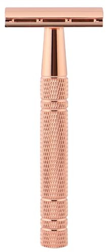 AYKHDS Womens Razors For Shaving, Women's Double Edge Rose Gold Shaving Razor, Safety Razor, Gold Color Grooming Tool for Home, Air Travel, Car, and Camping (Golden)