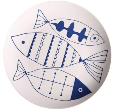 PRETYZOOM Plato De Cerámica Con 3 Peces Pintados A Mano Plato De Porcelana De 8 Pulgadas Artículos Exquisitos Para El Hogar Y Para Regalar