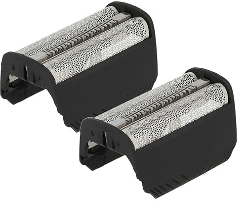 vhbw 2x Doppelscherfolie kompatibel mit Braun 7497 | 7520, 7511, 7516, 7514, 7526, 7510, 7515, 7504, 7505 Elektrorasierer + Rahmen, schwarz