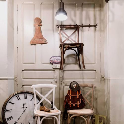 WANDERLUST DECO Holzstuhl und brauner Rattansitz 44x42x46/88h cm