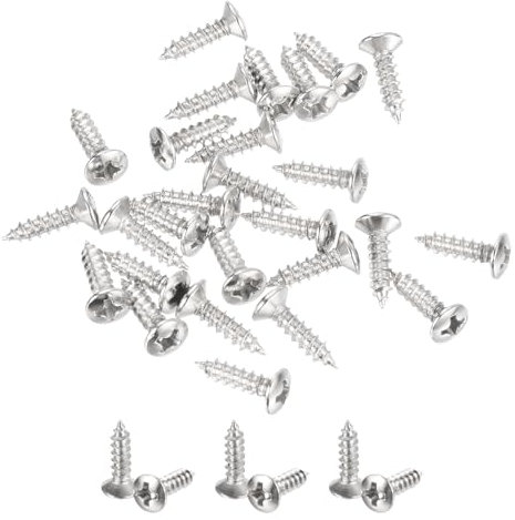 sourcing map 25pcs 3MM Electric Guitar Bass Pickguard Screws Scratch Plate Mounting Screw for SQ ST TL Guitar, Silver