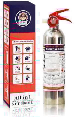 Ougist Portable Fire Extinguisher Home with Mount, Non-Toxic Water-Based Fire Extinguishers Car - A, B, C,F Types for Kitchen, Truck, Car, Boat, Campervan essentials