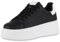 VAN HILL Damen Plateau Sneaker Keilabsatz Plateau Vorne Trendy Schuhe 214566 Schwarz Plateau 38