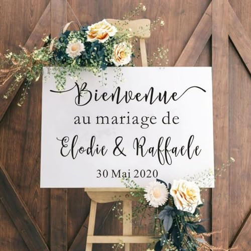 Adesivo Personalizzato Con Specchio For Festa Di Matrimonio, Cartello Di Benvenuto Al Nostro Matrimonio, Adesivo For Matrimonio A Specchio, Cartello Di Benvenuto Con Nome Vintage