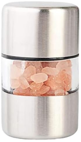 Molinillo de sal manual de acero inoxidable, molinillo de pimienta, molinillo de sal portátil, agitador de condimentos compacto, pequeño molinillo de pimienta, molinillo profesional para especias y