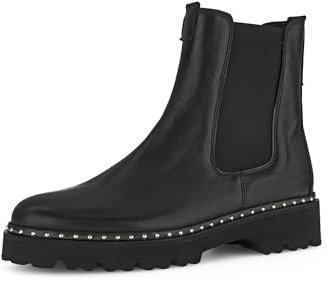 Gabor Damen Chelsea Boots, Frauen Stiefeletten,Schlupfstiefel,Stiefel,Bootee,Booties,halbstiefel,Kurzstiefel,schwarz (Gold),36 EU / 3.5 UK