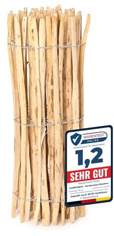 Garronda Cloture Jardin Exterieur à Planter en noisetier, clôture Jardin, clôture Bois, Bordure en Bois pour Jardin, ganivelle de Potager Exterieur GD-0079 (Écart des Lattes: 7-8 cm, 120 cm x 5m)