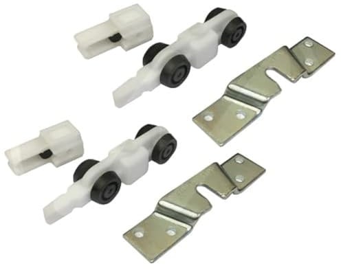 Kit para puerta corredera sin riel. Incluye 2 carros de deslizamiento, 2 topes superiores, 2 soportes de fijación sobre panel. Disponible en 2 cargas: 40 kg y 80 kg (capacidad de carga 80 kg)