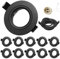 GeyouLux 10er set LED Einbaustrahler 230V Rahmen mit GU10 Fassung für GU10/MR16, LED Spots Matt Schwarz Rund Flach Deckenspots Aluminium Einbauspots Spot Einbaurahmen 68mm lochmass