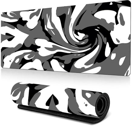 Hixingo Tapis de Souris XXL, Multicolore Tapis de Souris Gamer avec Bords Cousus, Base Antidérapante pour Gaming (Gris Noir,1000x500x3mm)