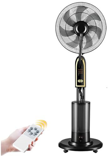 DPAOZPO 440mm/500mm Ventilateur Sur Pied Humidificateur, Ventilateur de Refroidissement Silencieux, Ventilateur de Brumisation Industriel 3 Vitesses(500mm/19.6in)