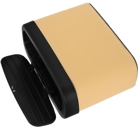 HAWILLOSCH Auto Mülleimer Mit Deckel Tragbar Aus Leder Schwarz Rot Aufbewahrungsbehälter Für Autotür Multifunktionaler Fahrzeug Abfalleimer Für Sauber Ordentlichen Innenraum