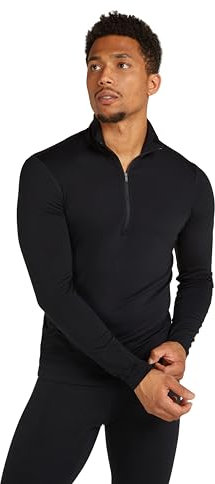 Icebreaker Men's Merino Core Heavyweight Long Sleeve Half Zip Top - Black, M