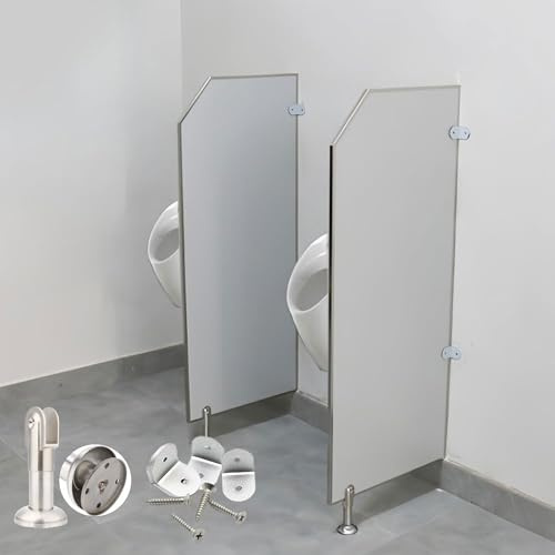 Moubhjd Urinaltrennwand Wandmontage Schwarz 120x60 cm Hartglas Trennwand für Toilette WC, geeignet für Schulen und öffentliche Plätze
