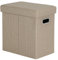COSYLAND Sitzhocker mit Stauraum - 42 x 27 x 42 cm Kleine Klappbare Fußbank & Aufbewahrungsbox bis 200 kg, Stabile Sitzgelegenheit für Wohnzimmer Schlafzimmer Flur, Khaki