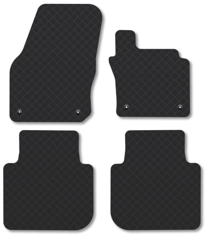 Skoda Kodiaq (2024+) 3mm Rubber Car Mats | Tailored Fit Durable Floor Mats Full Coverage Protection Waterproof Accessories Easy Clean Anti Slip Made in the UK