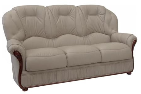 Vente-unique-Ledersofa 3-Sitzer - Büffelleder - Taupe - Daphne