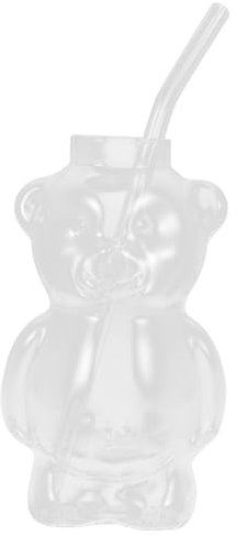 BEBEMOKO Oso De Cristal Tazas De Agua Taza De Agua De Oso De Dibujos Animados Vaso De Cristal De Gran Capacidad Taza De Café Con Leche Vasos Reutilizables Vaso De Cerveza Copa De Oso Vidrio