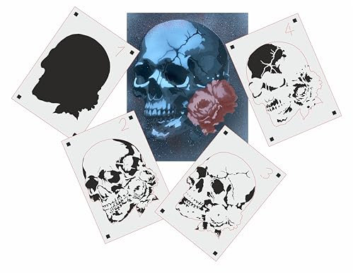 TS-011 Tattoo Style Schablone für Acryl, Airbrush, Spray, Lacke und Wandfarbe A5