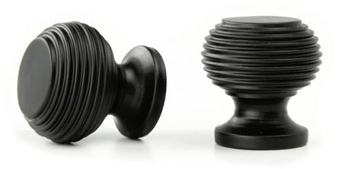 UNDERGROUND PARTS Beehive Reeded Satin Matt Black Cabinet Kitchen Drawer Door Knobs Handles Pulls