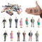 NHQZ 13 Stück Kleine Figuren Menschen Set,Miniaturfiguren Menschen Farbe Modelleisenbahn Figuren Verschiedene Posen Figuren Miniatur Figuren für Modelleisenbahnen Spielfiguren Menschen im Maßstab 1:50
