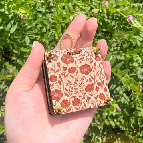 Happinit Taschenblumenpresse, kleine Blumenpresse, Mikroblumenpresse, Mini-Pflanzenkonservierungs-Kit für Kunst- und Handwerksliebhaber (Gold)