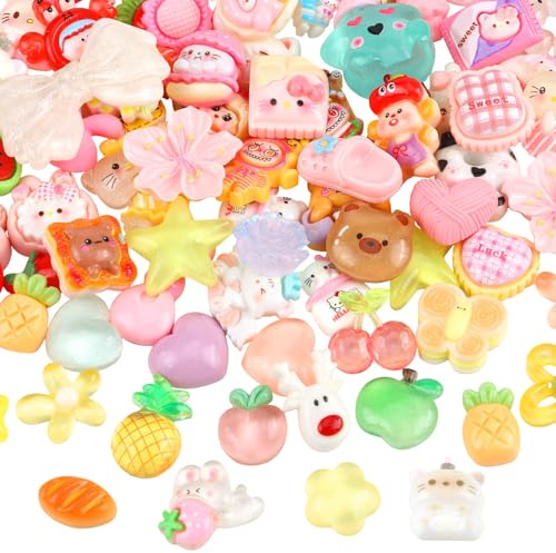 100 Stück Kawaii Charms | Slime Cartoons Charms süßes Set für DIY Bastelarbeiten, Dekorationen, Scrapbooking, Haarspangen